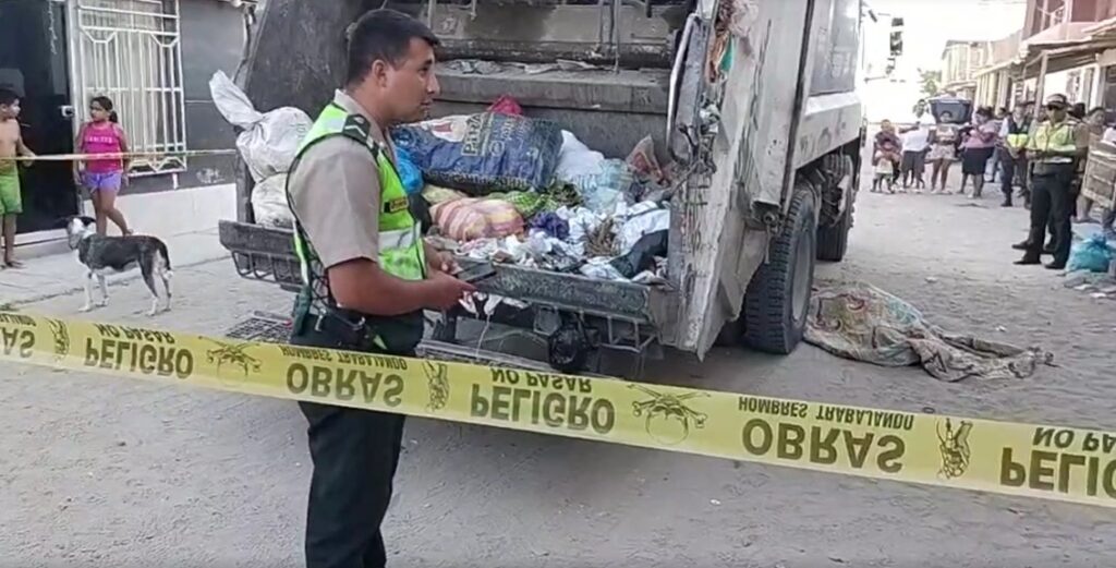 Camión de basura arrolla y mata a adulto mayor en el distrito Veintiséis de Octubre. Foto: Difusión. 