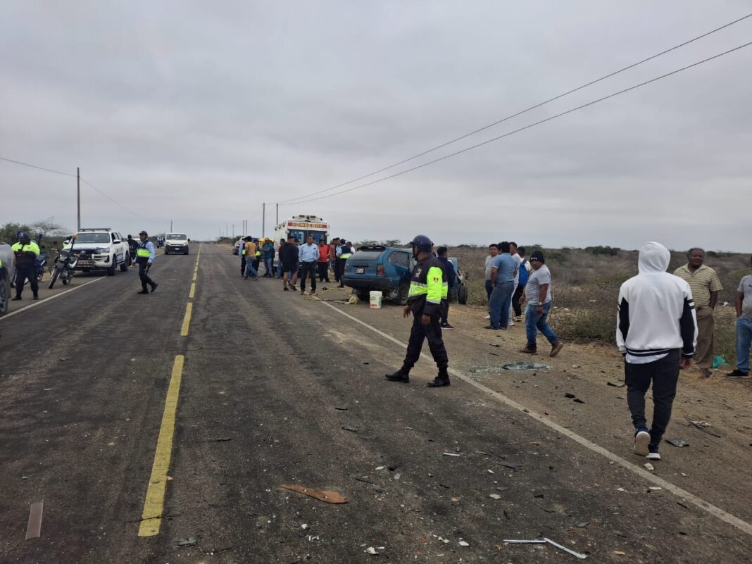 Tragedia en la vía Paita–Sullana: choque frontal deja tres muertos y cinco heridos. Foto: Difusión.
