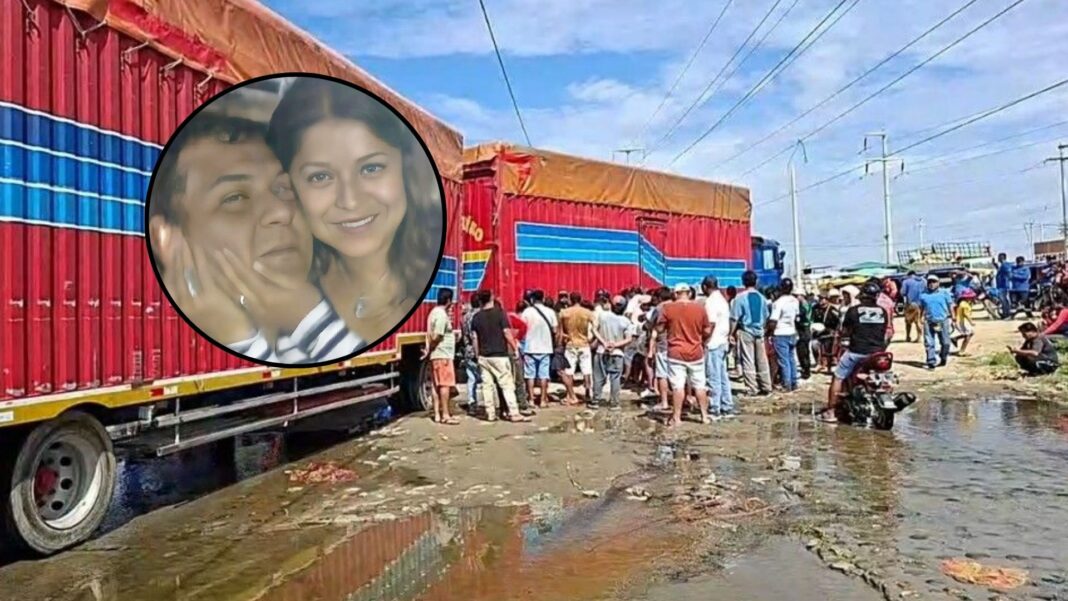 Esposos mueren tras caer de motocicleta y ser arrollados por tráiler en la vía Sullana–Tambogrande. Foto: Composición.