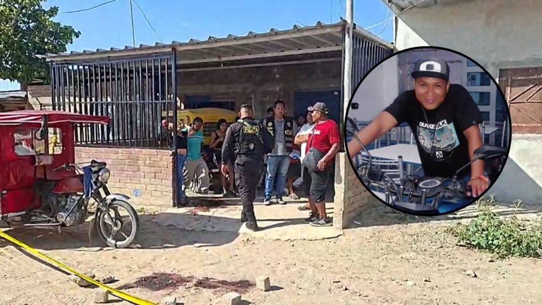 Sullana: sicarios acaban con la vida de mototaxista en plena vía pública. Foto: Composición.
