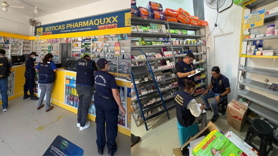 Sullana: hallan medicinas sin aval sanitario durante operativo en botica. Foto: Difusión.