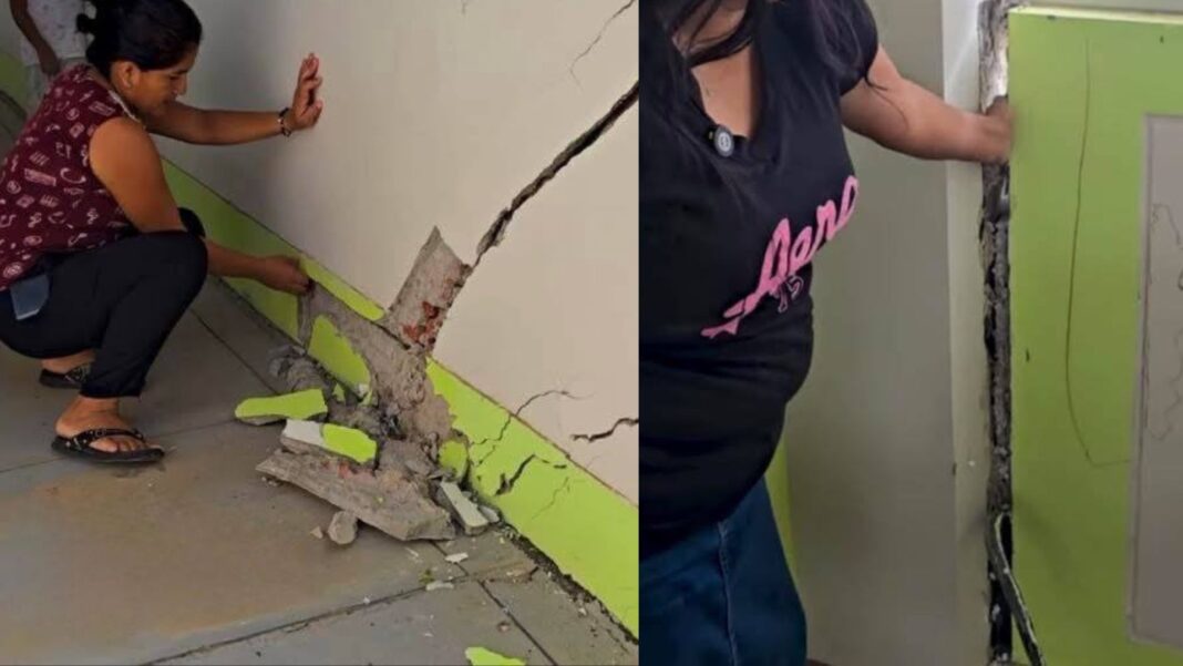 Tambogrande: colegio inicial inaugurado hace un año presenta grietas y pone en riesgo el inicio de clases de 80 niños. Foto: difusión.