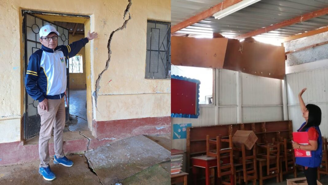 Piura: más de 1,300 colegios en riesgo de colapsar. Foto: Composición R365.